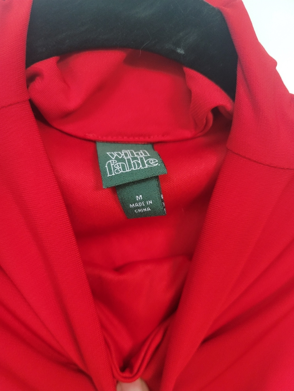 Wild Fable Red Tiered Ruffle Mini Dress Mock Neck Sleeveless Size Medium - Picture 4 of 7